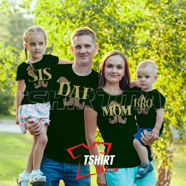 Dad, Mom, Bro, Sis Elf Family 